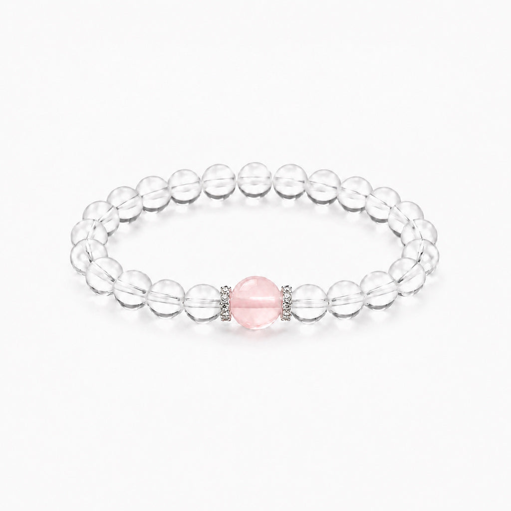 Rose Quartz & Clear Quartz Bracelet