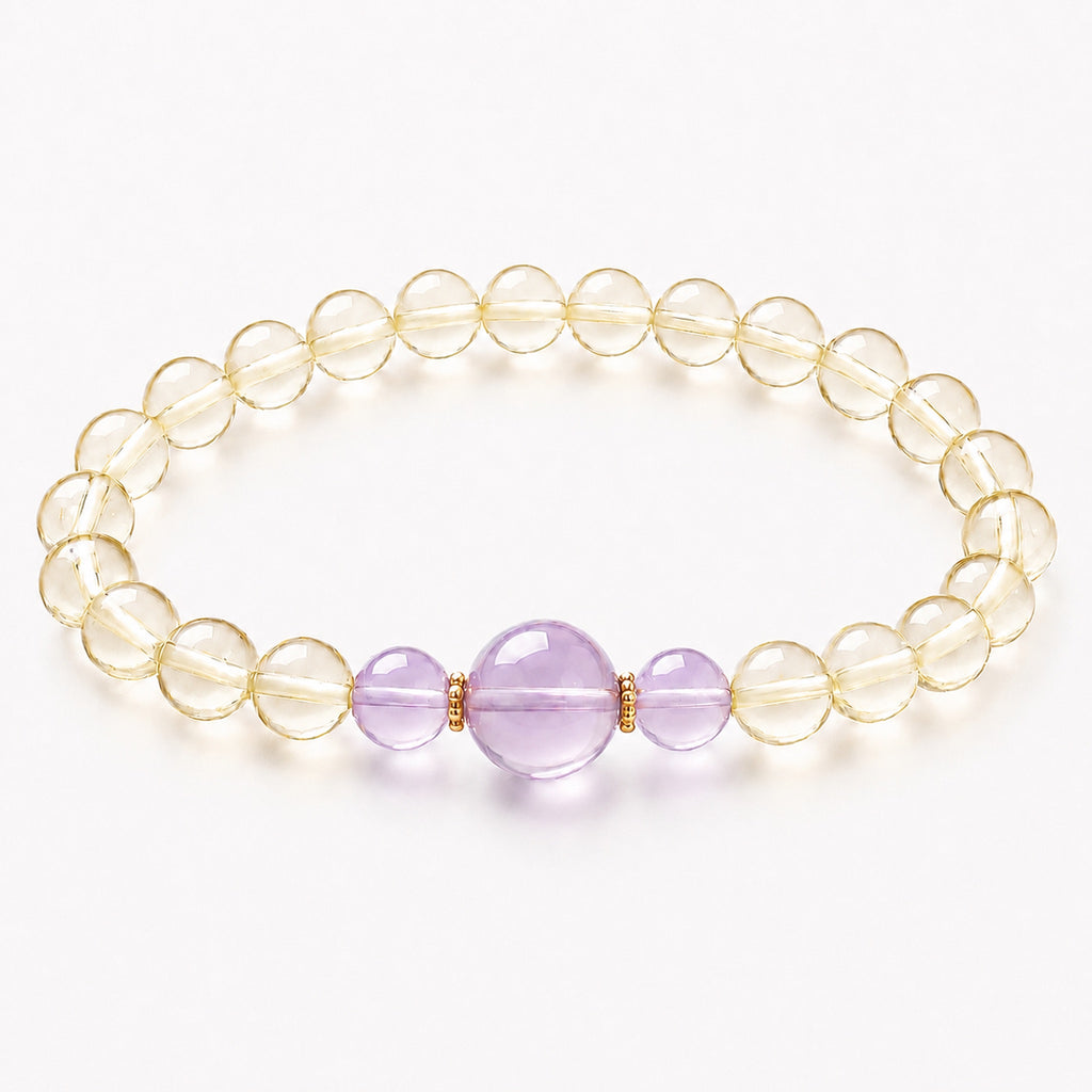 Natural Citrine & Amethyst Bracelet