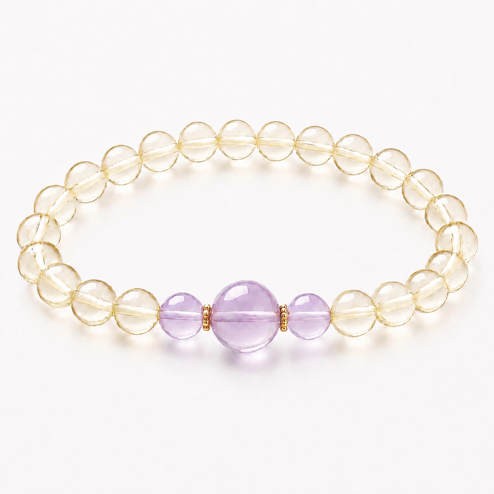 Natural Citrine & Amethyst Bracelet