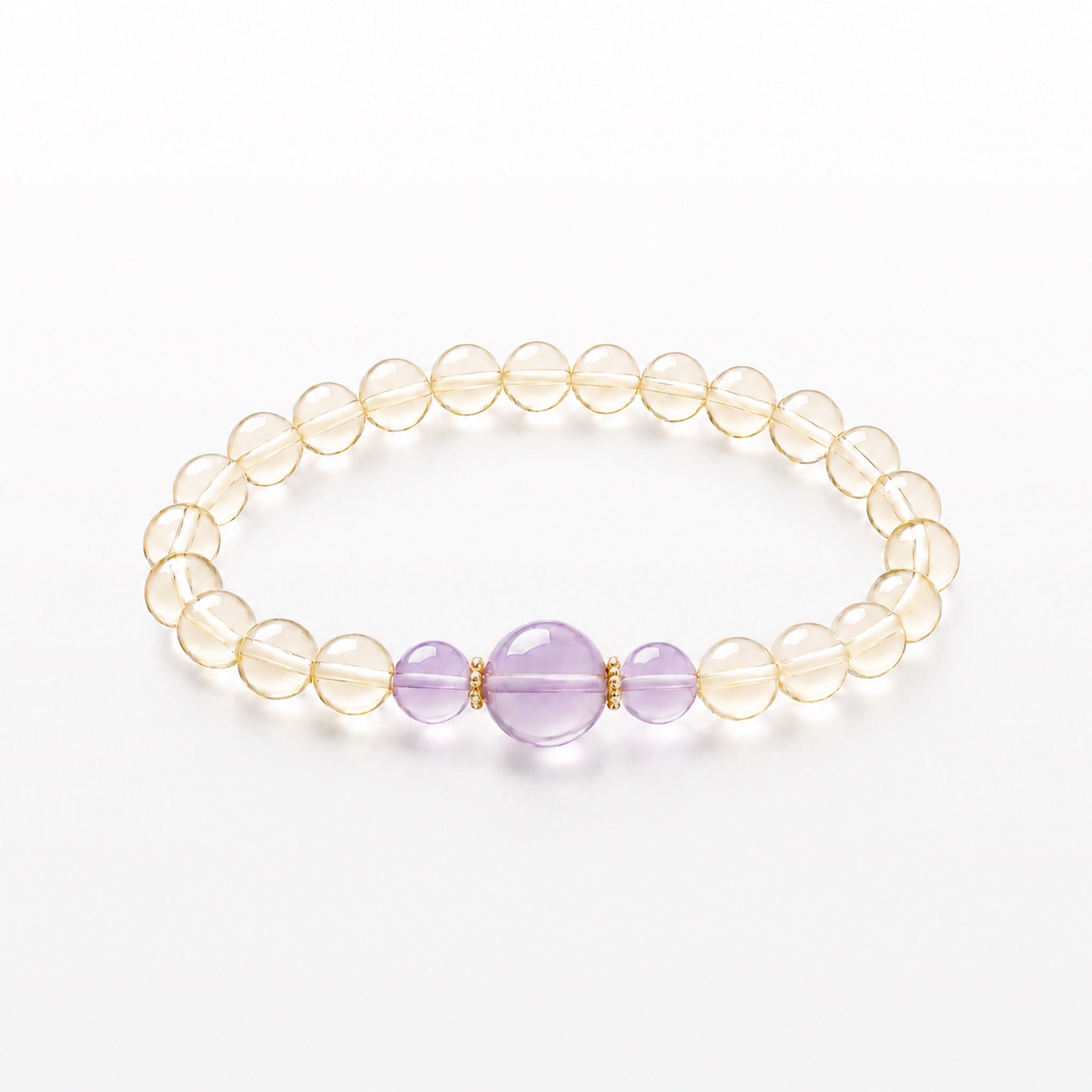Natural Citrine & Amethyst Bracelet