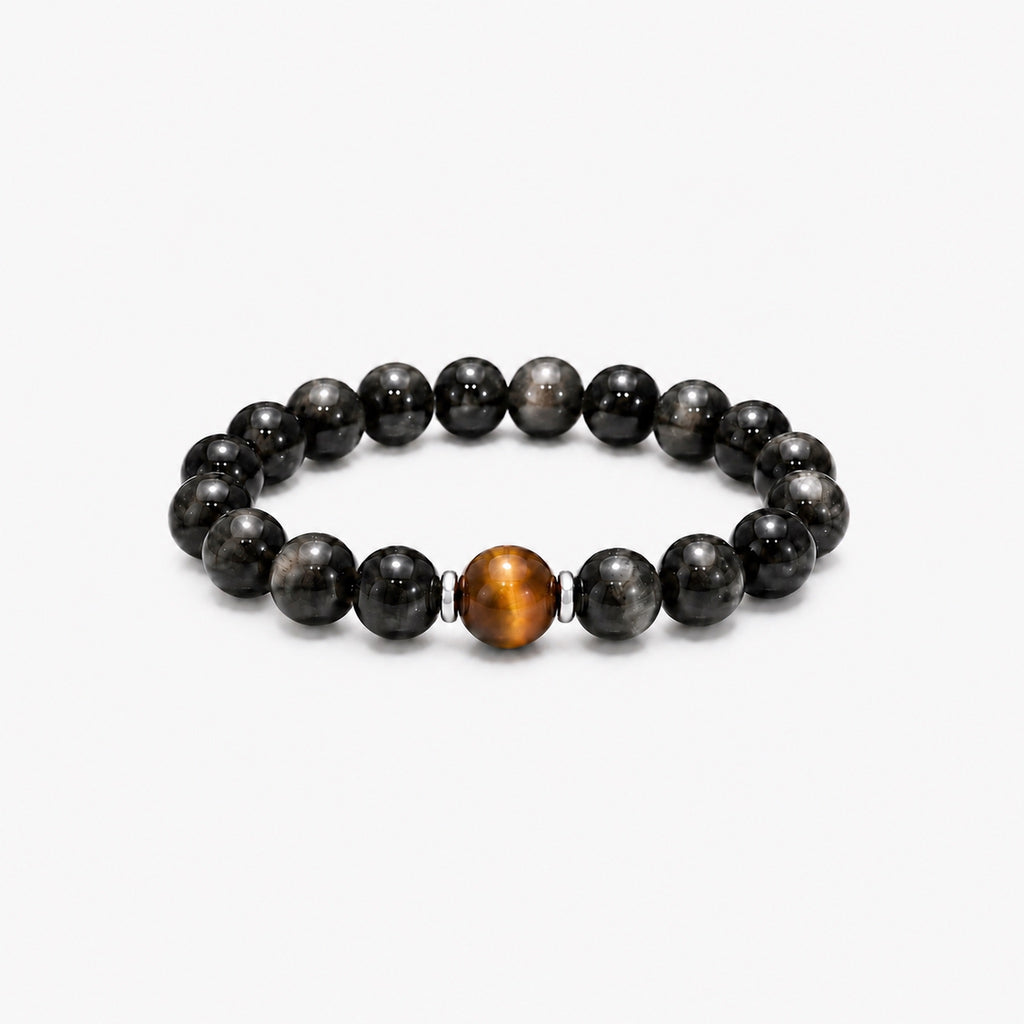 Men’s Obsidian & Tiger Eye Bracelet Stack Set