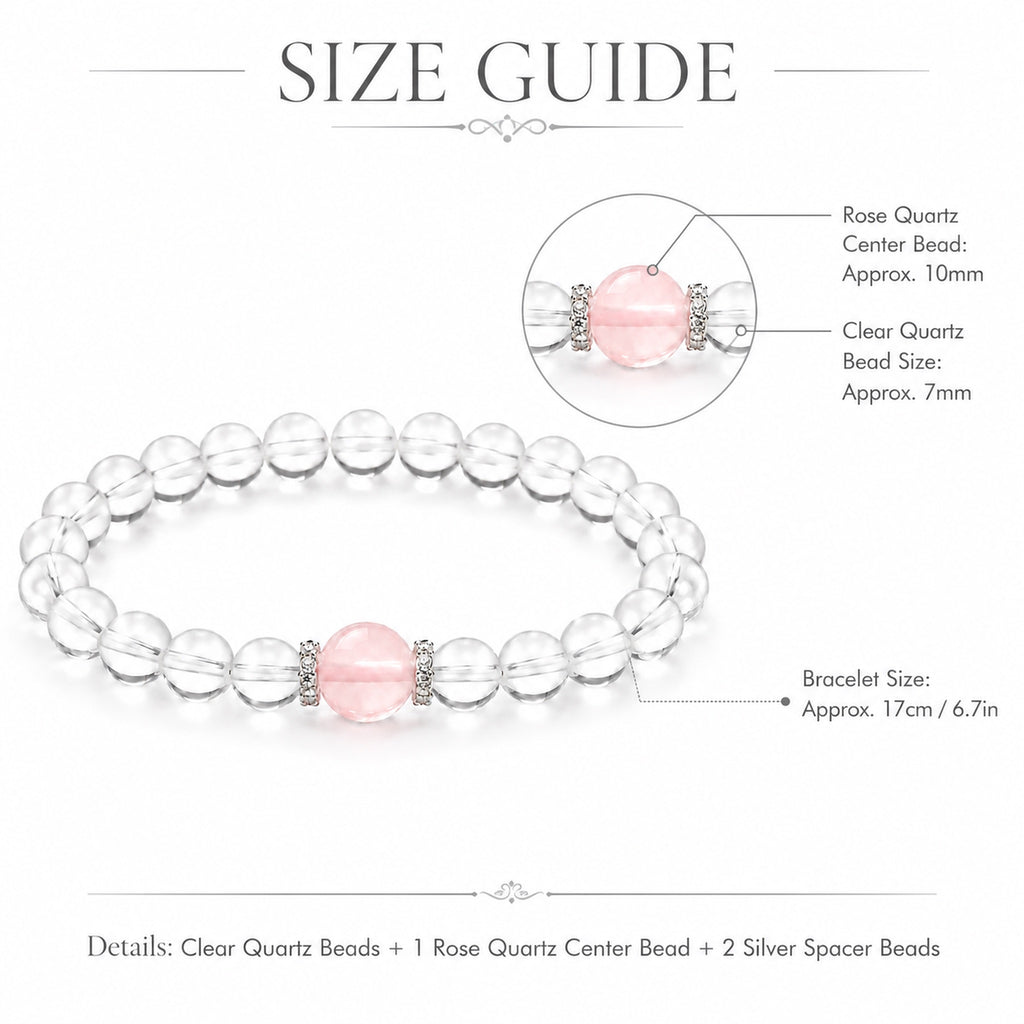 Natural Clear Quartz & Rose Quartz Bracelet