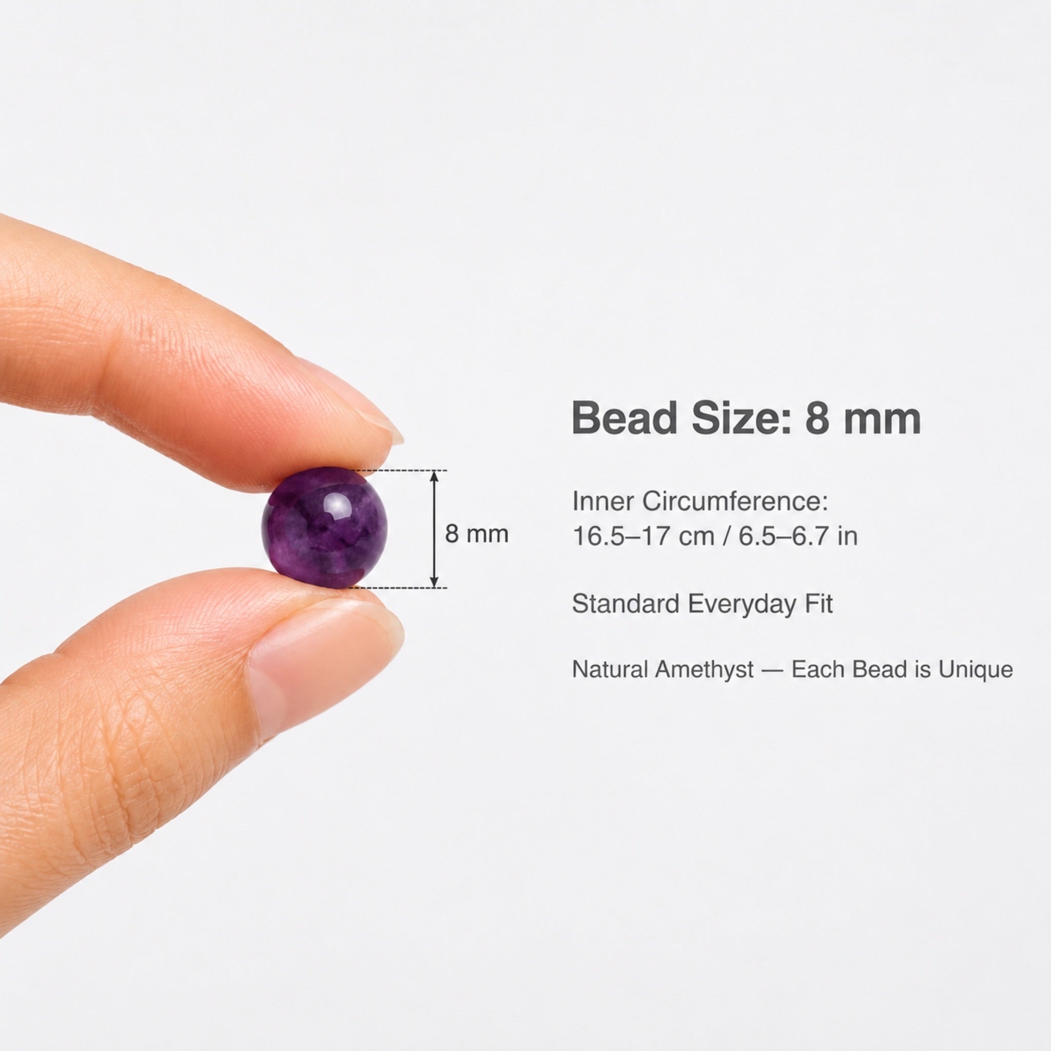 5A Amethyst Crystal Bracelet – 8mm