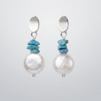 Baroque Pearl & Turquoise-Tone Drop Earrings