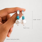 Baroque Pearl & Turquoise-Tone Drop Earrings