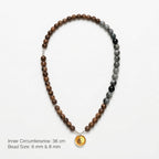 Hawk’s Eye & Sandalwood Necklace