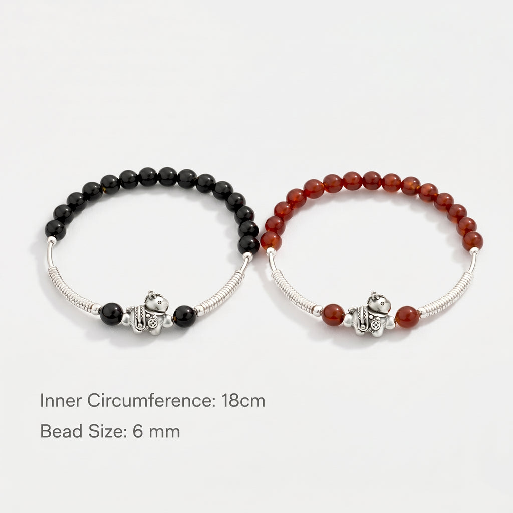 Balance Agate Horse Charm Bracelet Set