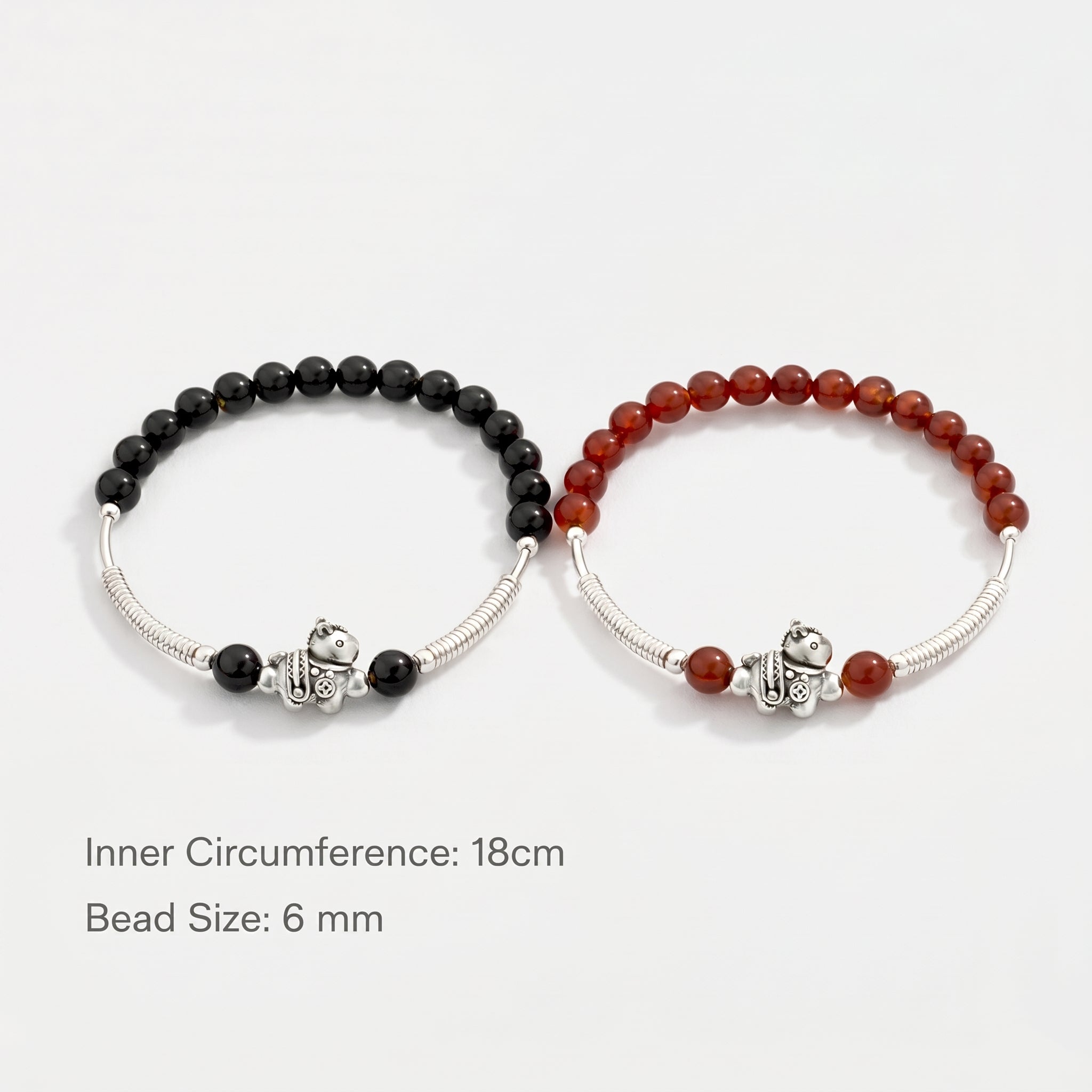 Balance Agate Horse Charm Bracelet Set