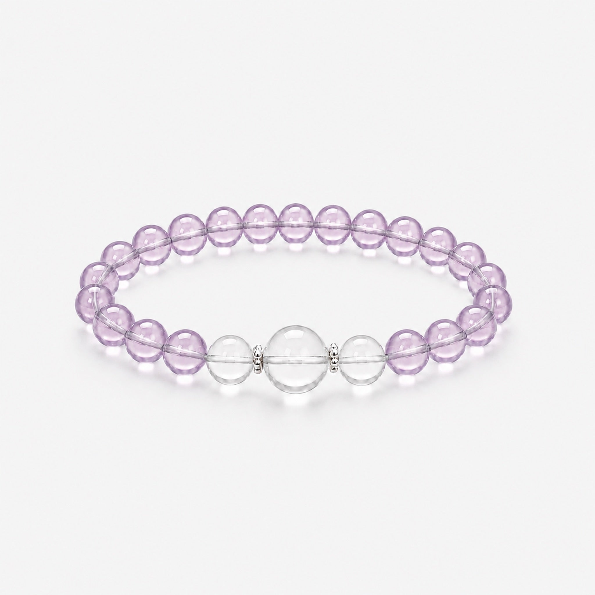 Natural Amethyst & Clear Quartz Bracelet | Minimal Crystal Jewelry