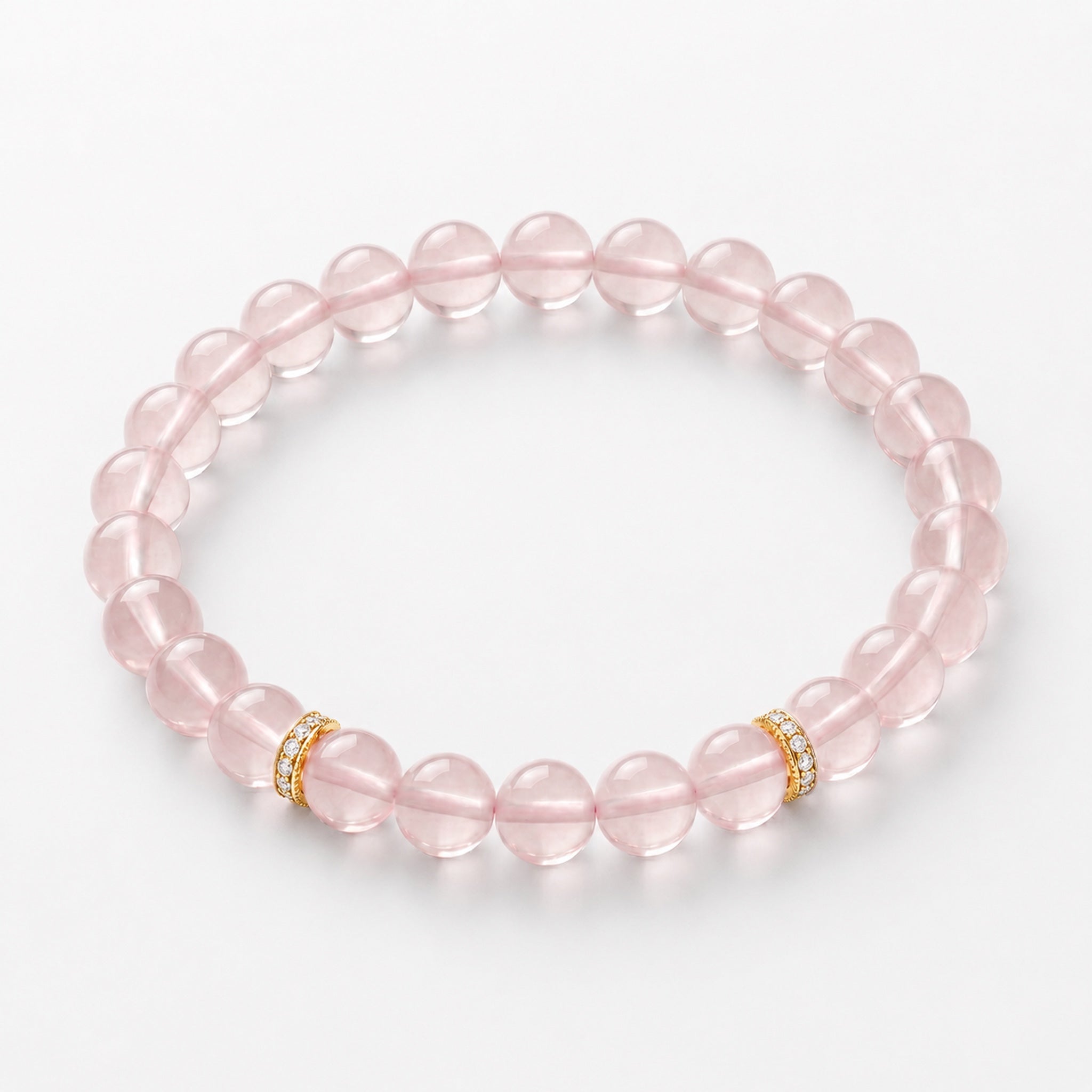 Natural Rose Quartz Bracelet | 7mm Pink Crystal Bracelet for Women