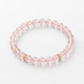 Natural Rose Quartz Bracelet | 7mm Pink Crystal Jewelry