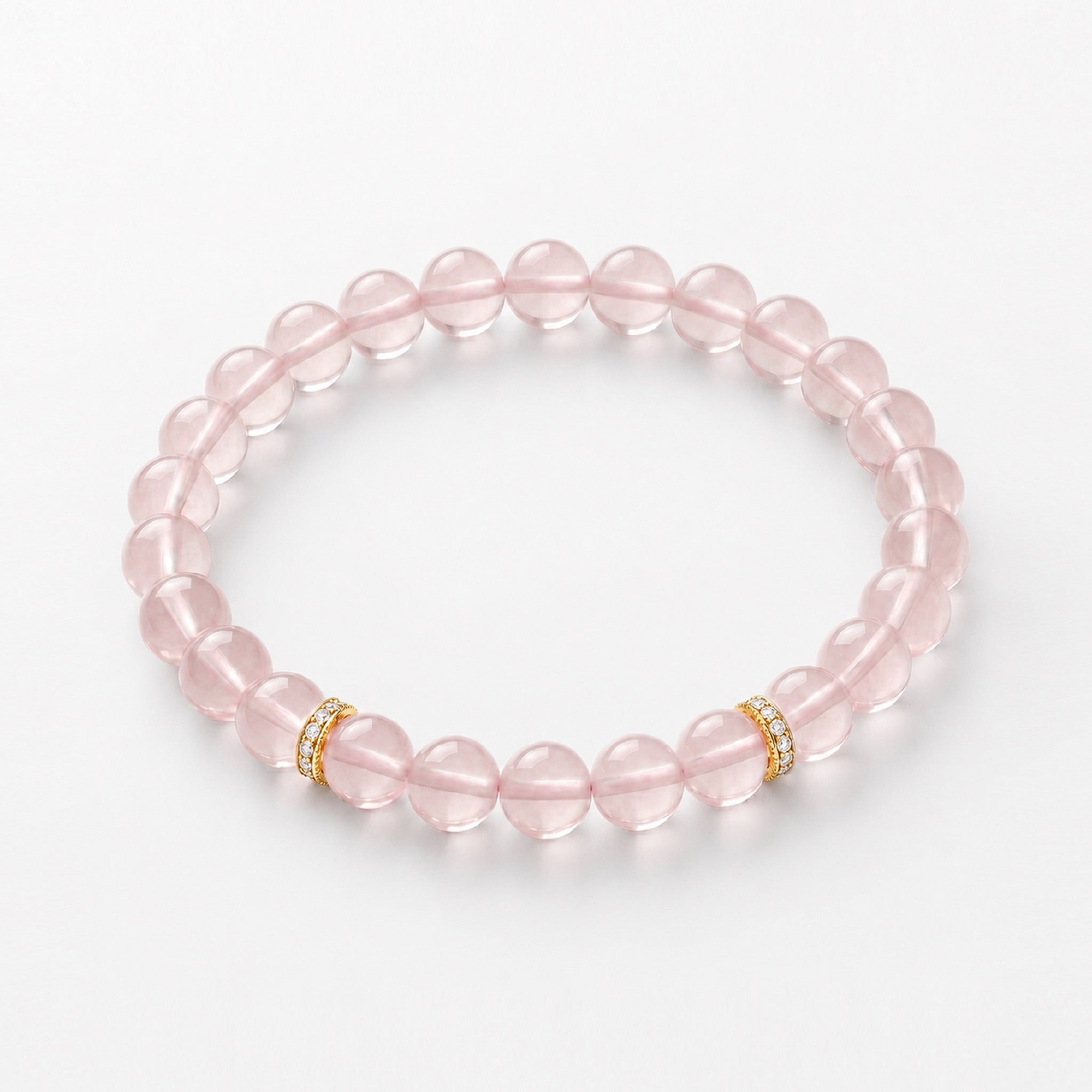 Natural Rose Quartz Bracelet | 7mm Pink Crystal Bracelet for Women