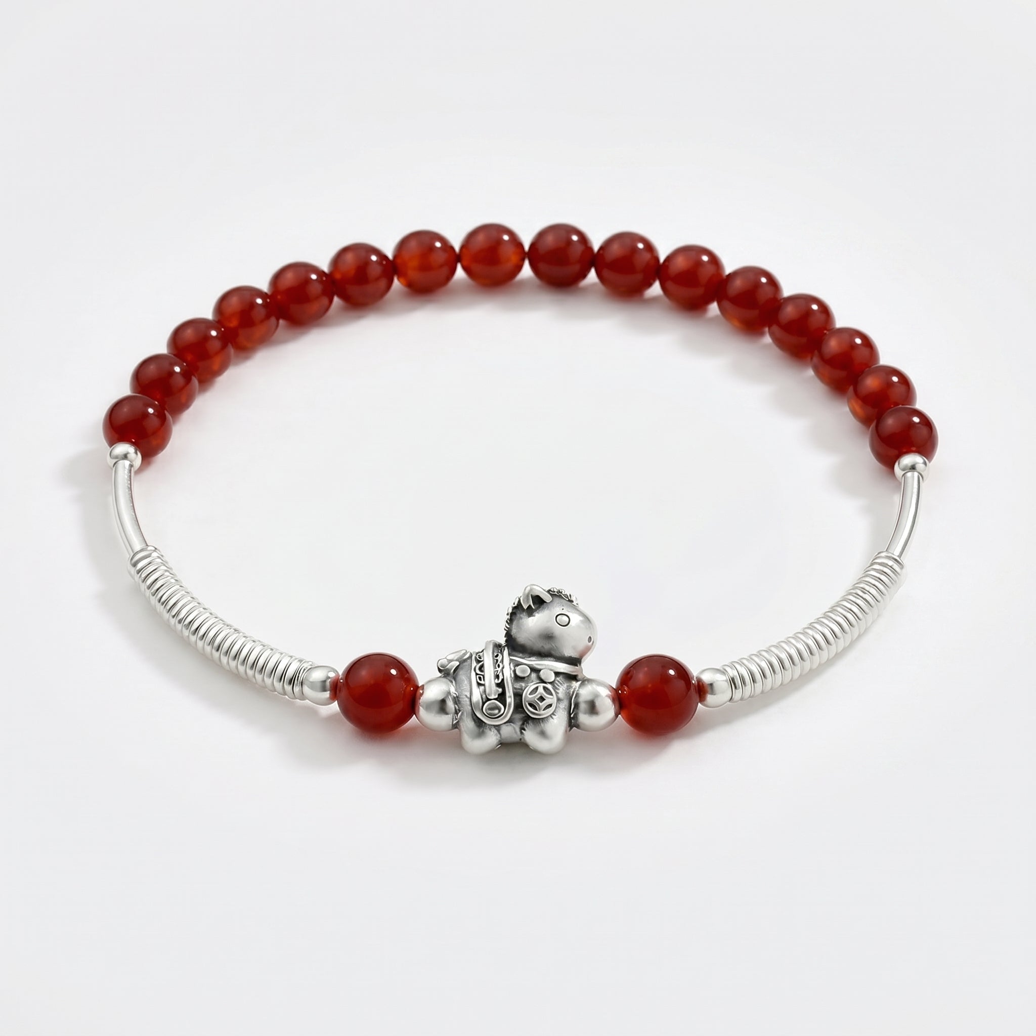 Balance Agate Horse Charm Bracelet Set