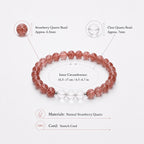 Strawberry Quartz & Clear Quartz Bracelet