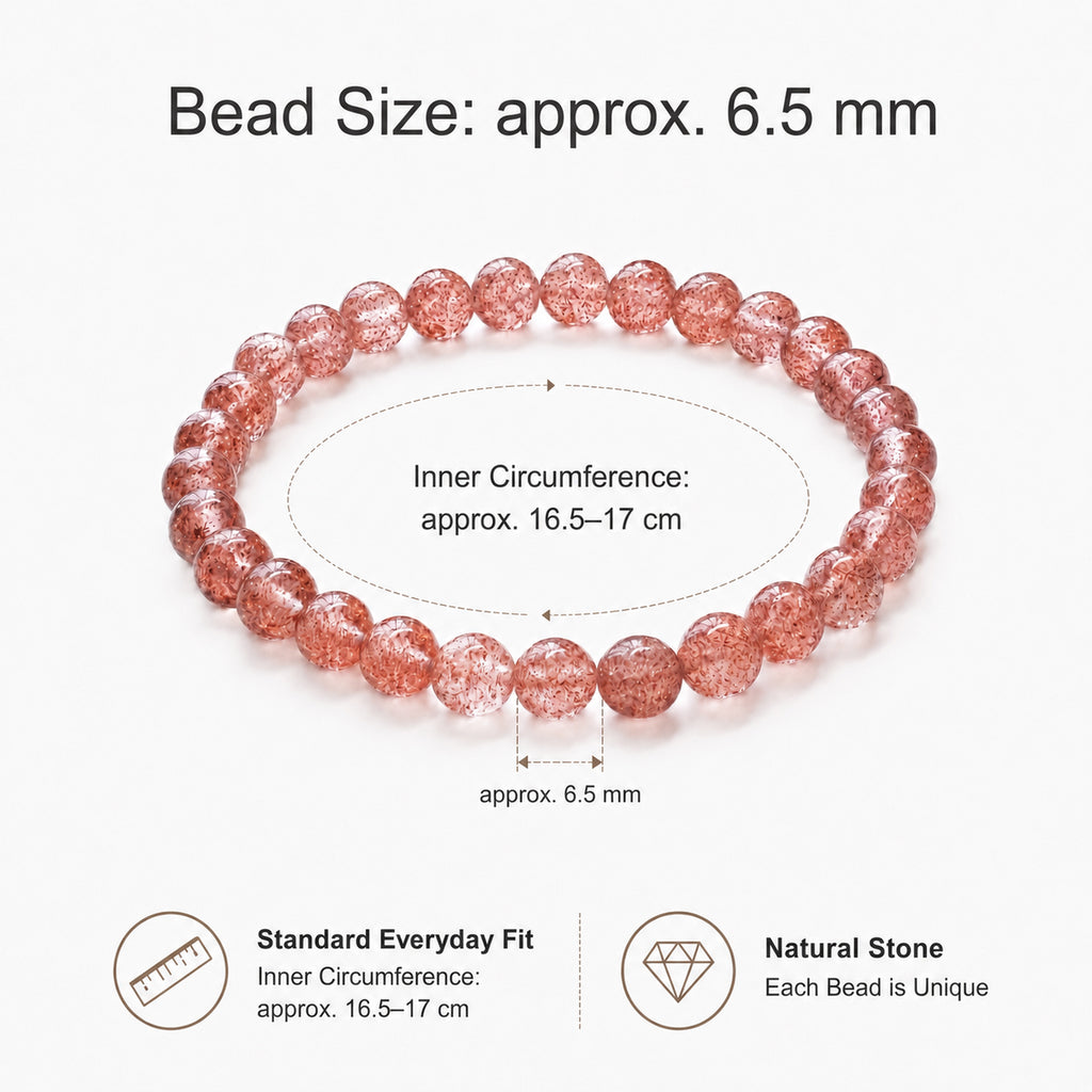 Strawberry Quartz Bracelet – 6mm