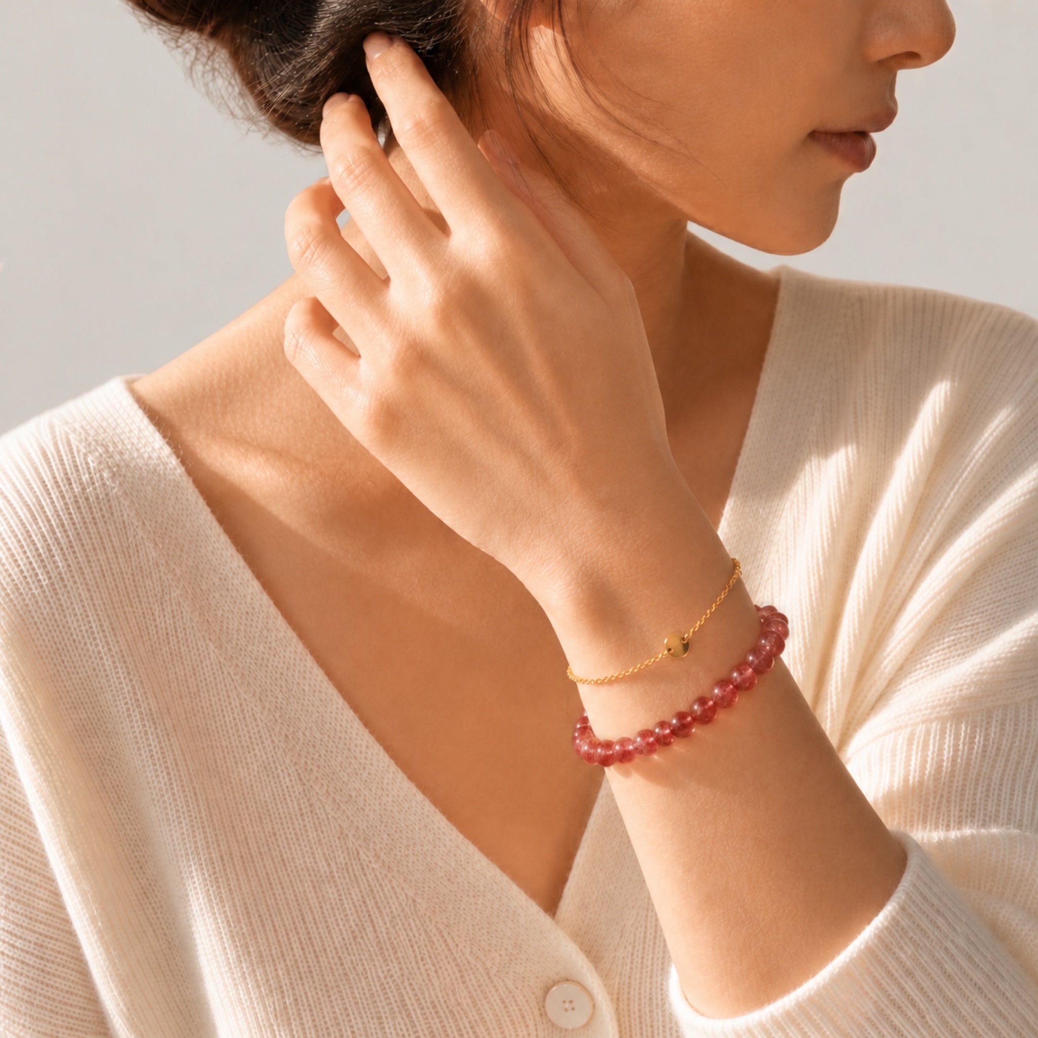 Strawberry Quartz Bracelet – 6mm