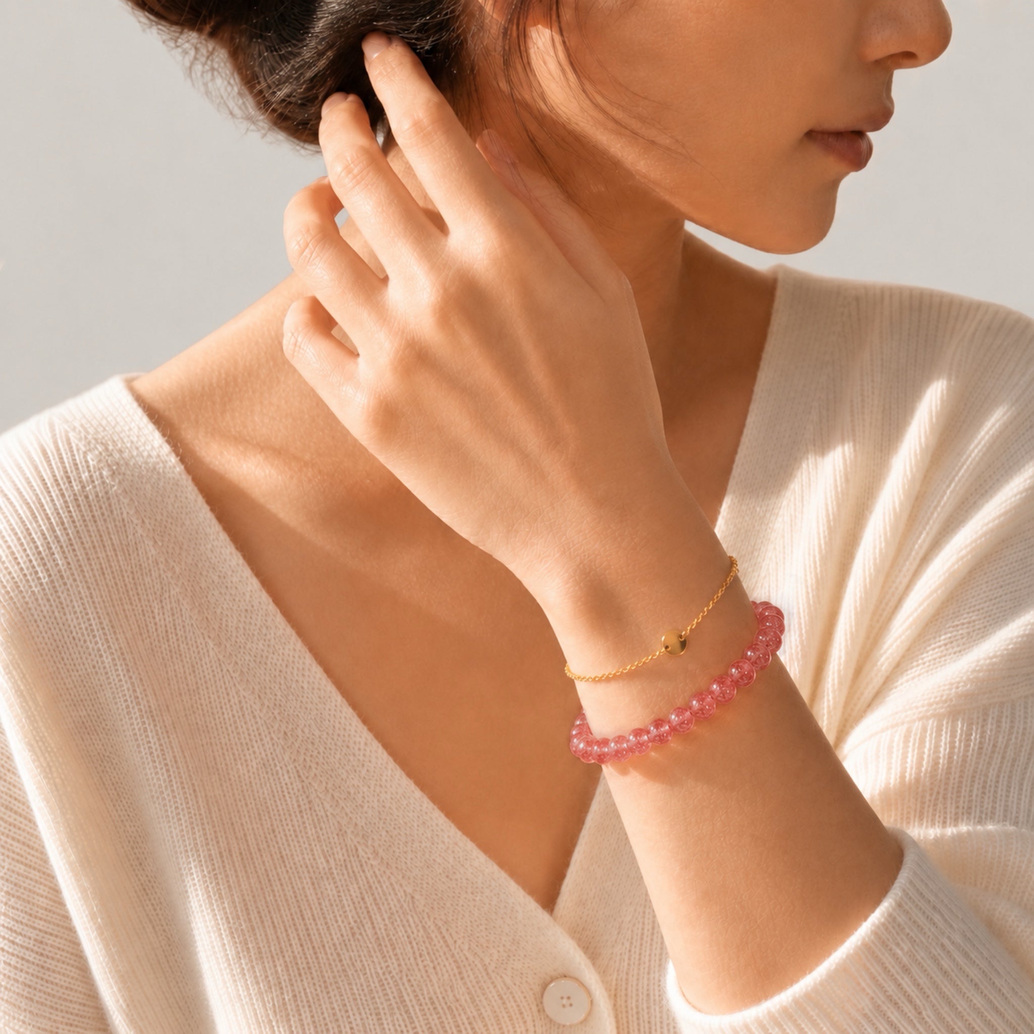 Strawberry Quartz Bracelet – 6mm