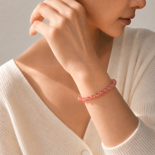 6mm Strawberry Quartz Bracelet