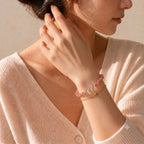 Strawberry Quartz & Clear Quartz Bracelet