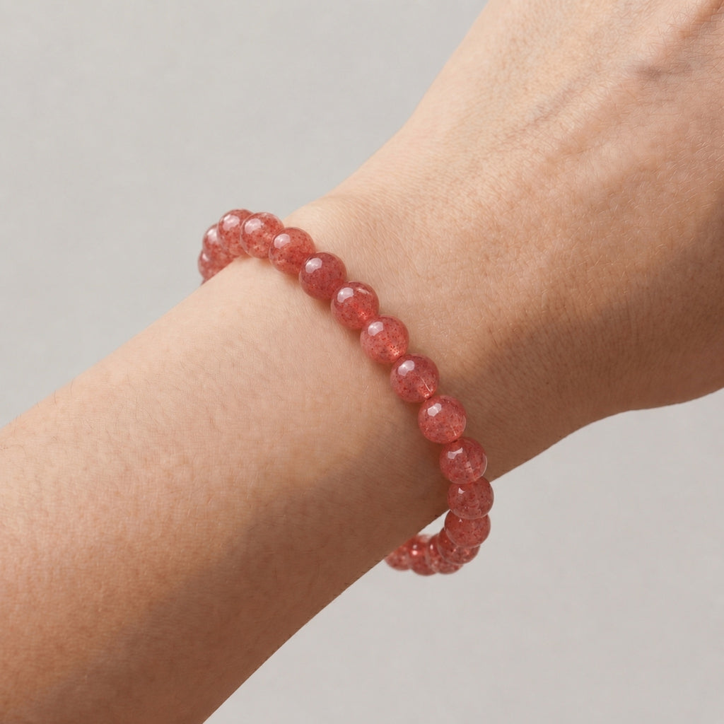 Strawberry Quartz Bracelet – 6mm