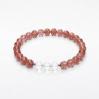 Strawberry Quartz & Clear Quartz Bracelet