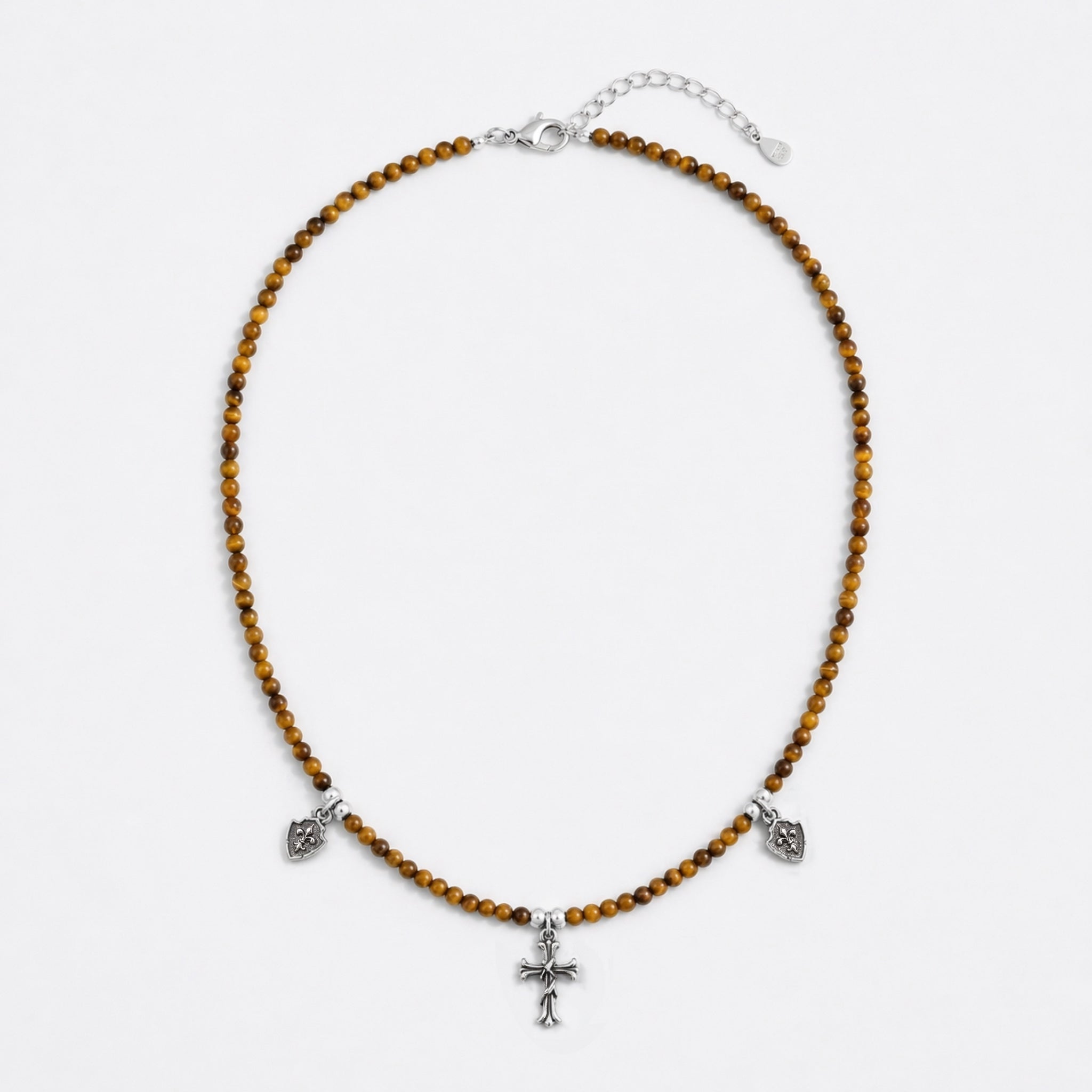 Vintage Cross & Shield Beaded Necklace Set